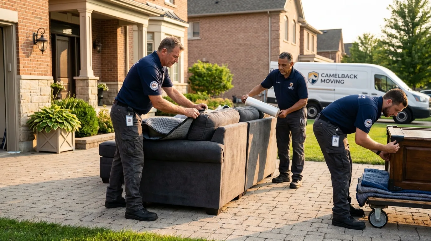 Large estate moving crew wrapping furniture in Archer, FL